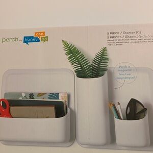Honey-Can-Do White Magnetic Organizer Set